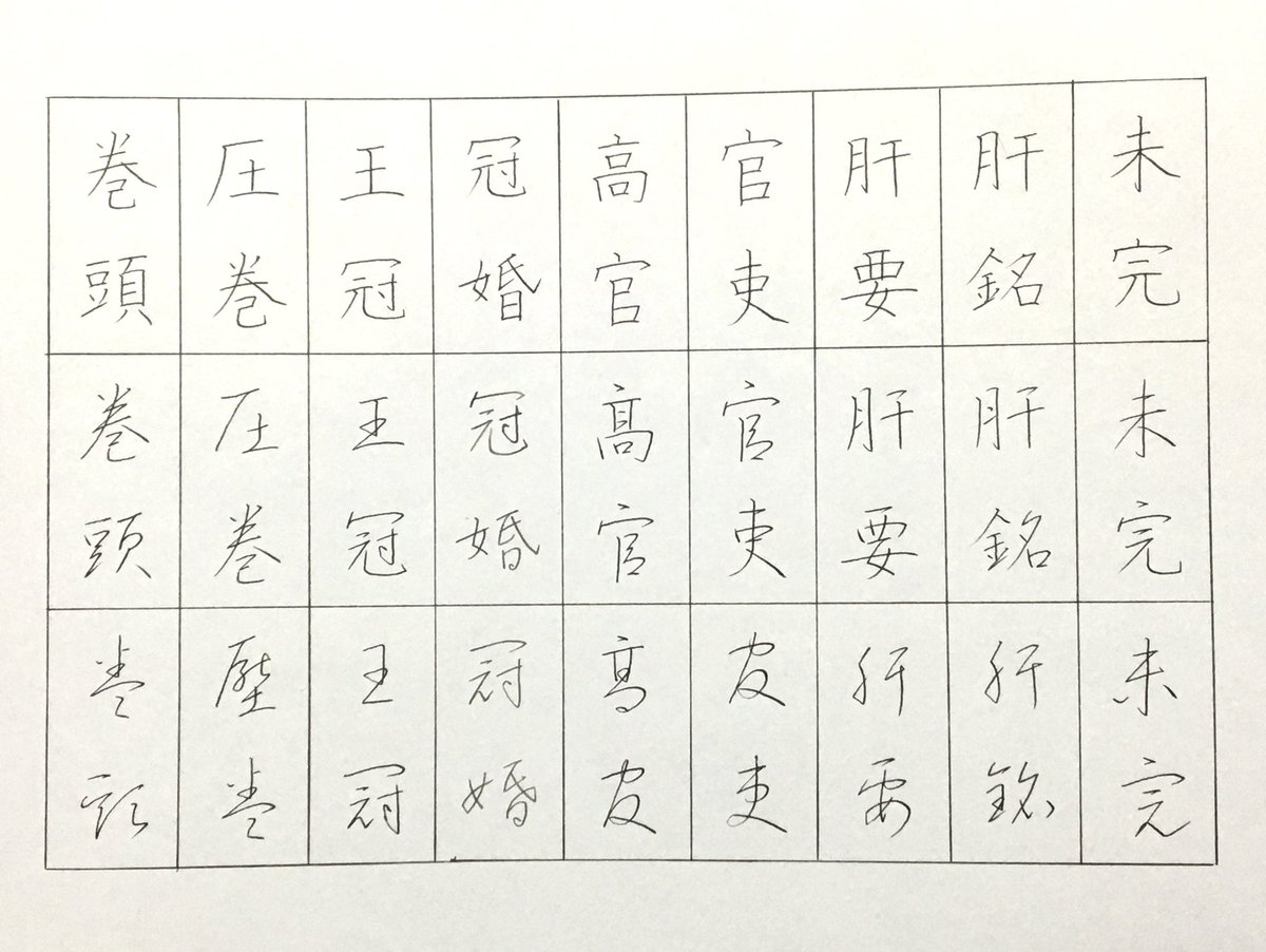 天体嗜好症 二字熟語 書写