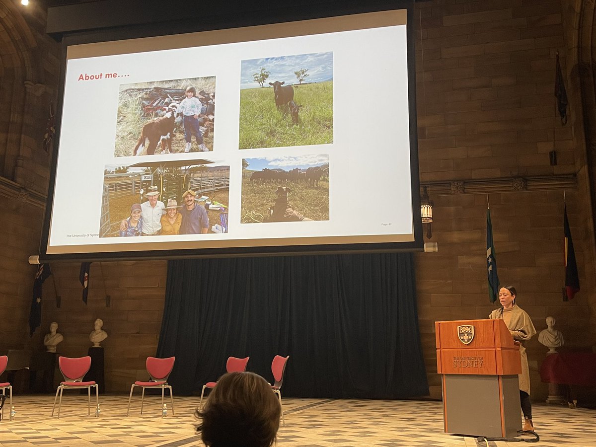 SiaSydney's tweet photo. Dr Sabrina Lomax is next up to the podium at the RD Watt lecture and starts by telling us that from her earliest days she has wanted to work with animals. Sabrina’s research focusses on effective pain management for livestock animals. https://t.co/z48DiU1XaK