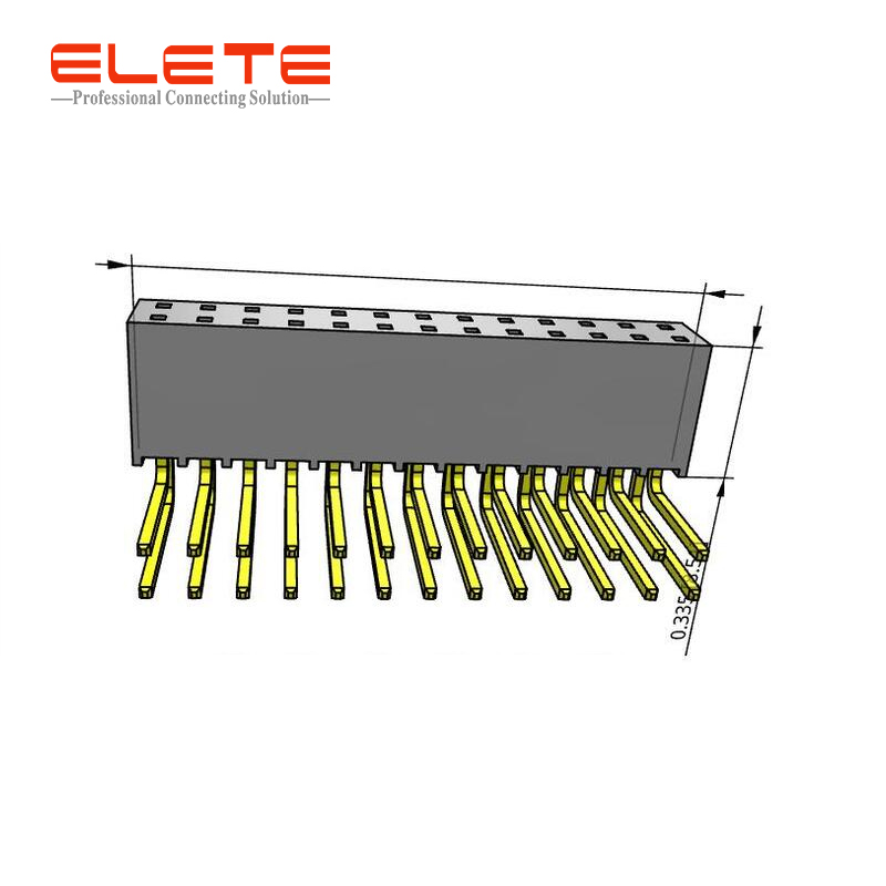 elete_connector's tweet image. 2.54mm #Femaleheader, Dual rows, Right angle #PC104 #connector