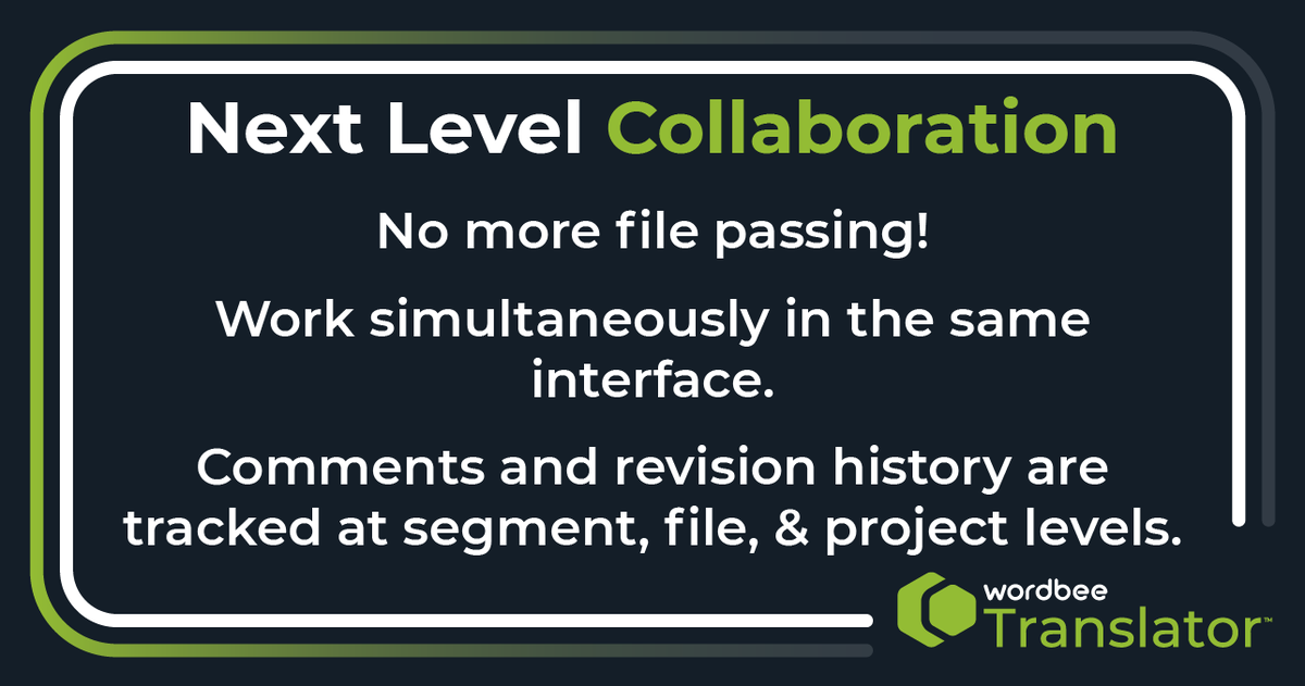 Wordbee's tweet photo. No more long video/phone conferences to solve #translation issues. Wordbee Translator brings #localization collaboration to the next level.
Learn more about the #wordbeeway at: https://t.co/2MyK3jhdOe
#l10n #t9n #xl8 #i18n #g11n #t9y #LSPs https://t.co/9L7D26mupO