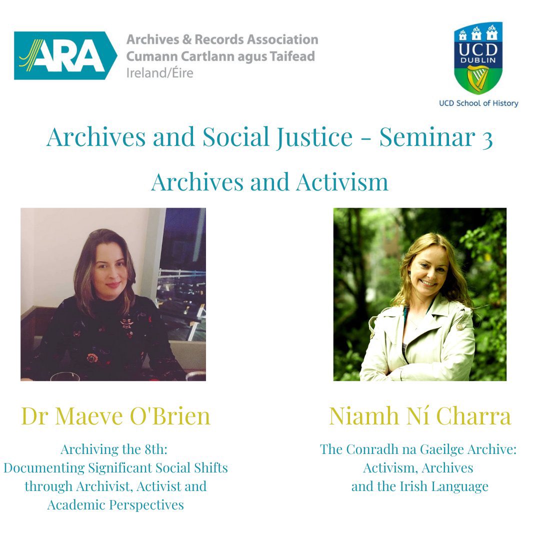 ARAIreland's tweet photo. If anyone wants to look at the fascinating topics addressed in @ARAIreland / @UCDHistory recent #ArchivesAndSocialJustice Seminar Series, presentation slides are now available 👇

https://t.co/nB6uzzBeH9

If you missed it you can also request recordings (details also 👆) https://t.co/fNqHnrG5Jf
