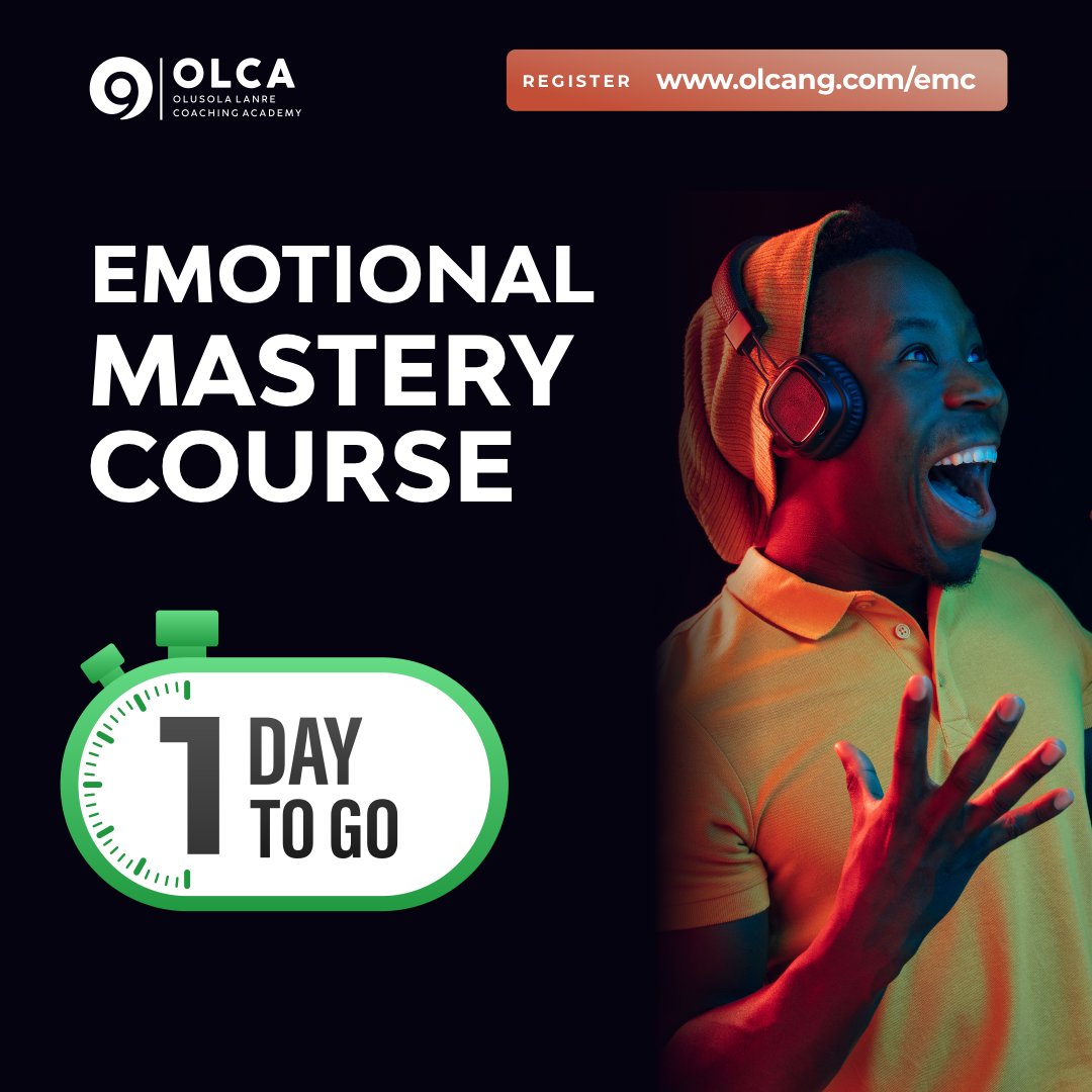 OLCAcad's tweet photo. 1 DAY TO GO

The Emotional Mastery Course is an experiential and integrated course to help you gain Emotional Intelligence Mastery so that you are empowered to make optimal decisions to achieve your desired outcomes in any area of your life.

Register now! https://t.co/fpeUG4HaGk https://t.co/QF3PbLq4ju