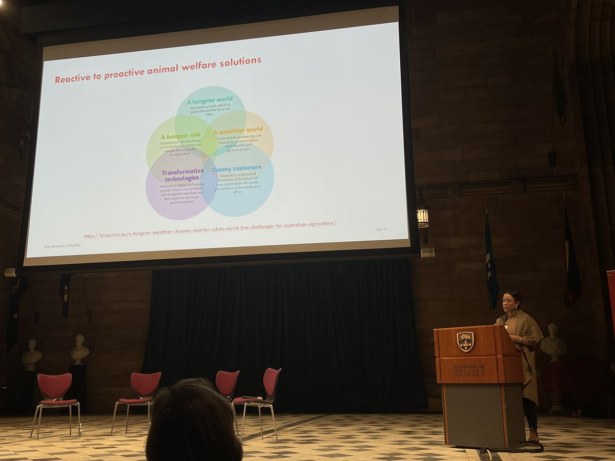SiaSydney's tweet photo. Sabrina believes we need to take a systems approach to animal welfare. Rather than focussing on individual problems we should consider the system as a whole. She feels that new technologies will enable this shift in the industry. https://t.co/UZYzrKByl1