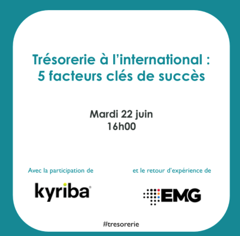KyribaFrance's tweet photo. #Kyriba sera partenaire du #FORUMDIMO.TV organisé par @DIMOSoftware le 22 juin à 16h avec un plateau TV dédié à la #trésorerie à l’international, les 5 facteurs clés de succès !
Pour vous inscrire 👉 https://t.co/x0cc5WcZeC https://t.co/boRoHPEKSs