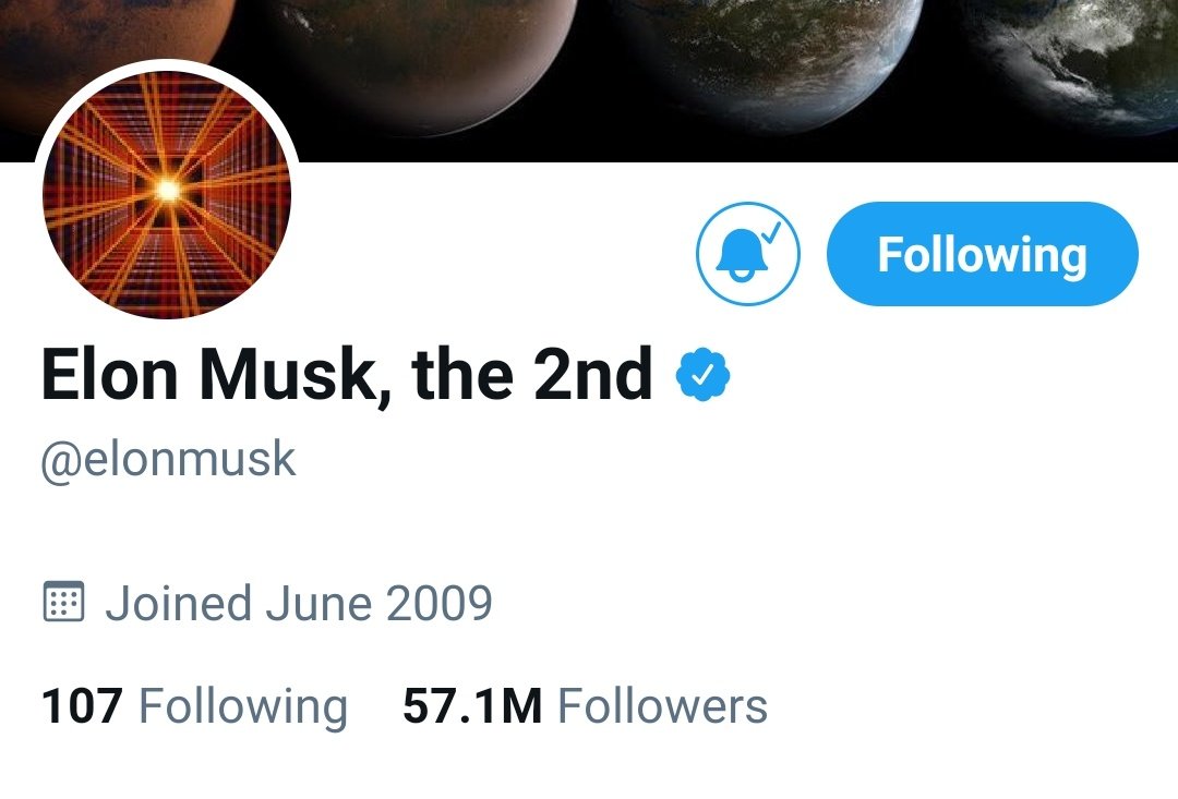earnwithsapna's tweet photo. ⚠️ @elonmusk changed his username to Elon Musk, the 2nd
What does it mean?  Any guess? 🧐 https://t.co/bnIQErULr6