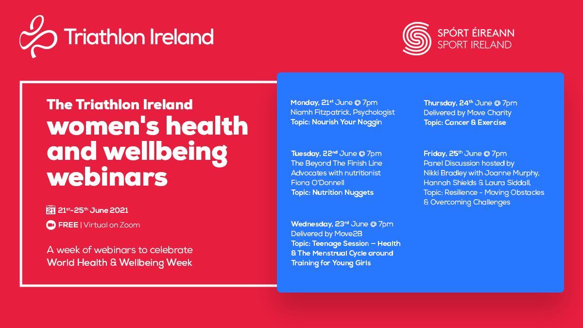 Triathlon Ireland (@tri_ireland) on Twitter photo 📣NEW WOMEN IN SPORT WEBINAR SERIES!
To celebrate World Health & Wellbeing Week, we will be hosting a series of webinars next week🙌
There's a whole host of topics & expert speakers who will be joining us each evening @ 7pm
🔗triathlonireland.com/news/2021/sign…
#WomenInSportIRE 📣NEW WOMEN IN SPORT WEBINAR SERIES!
To celebrate World Health & Wellbeing Week, we will be hosting a series of webinars next week🙌
There's a whole host of topics & expert speakers who will be joining us each evening @ 7pm
🔗triathlonireland.com/news/2021/sign…
#WomenInSportIRE