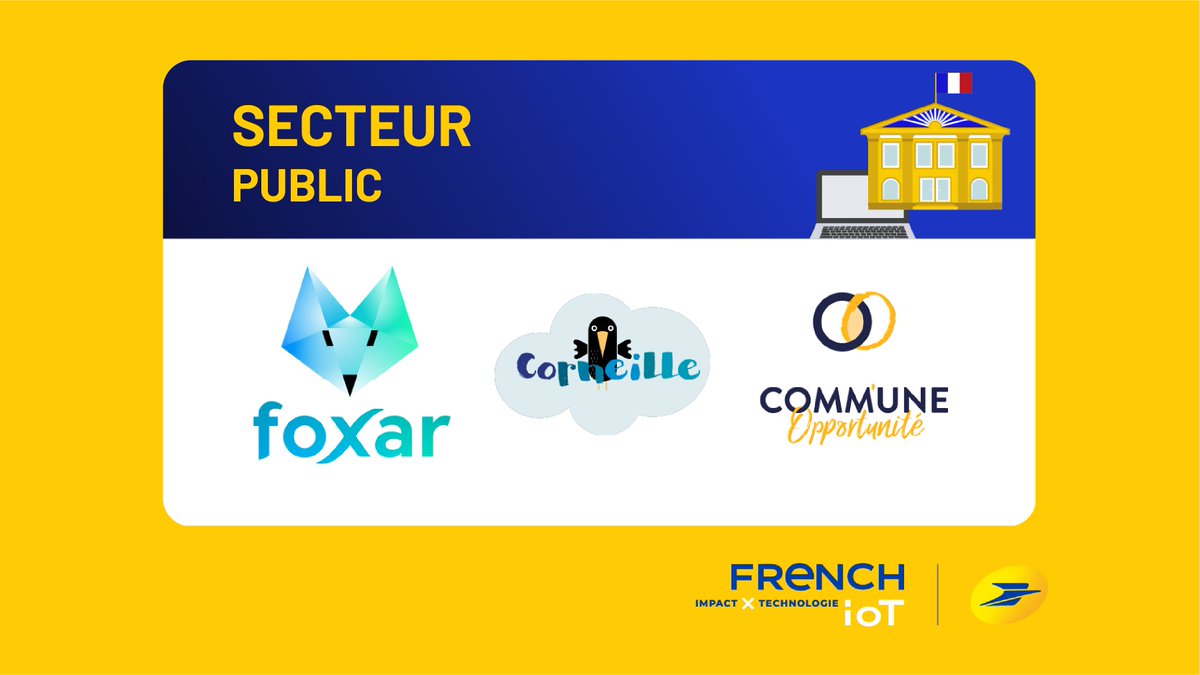 📣Annonce | #Startups lauréates programme accélérateur #FrenchIoT 2021 <a href="/GroupeLaPoste/">La Poste Groupe</a> <a href="/Docapost/">Docaposte</a> 
🏆Secteur Public
><a href="/FoxarFR/">Foxar</a> : solution #Edtech en réalité augmentée
><a href="/AppCorneille/">Corneille</a> : appli d'apprentissage de la lecture
><a href="/Commune_opp/">Comm'une opportunité</a> : matching entre entrepreneurs et territoires
