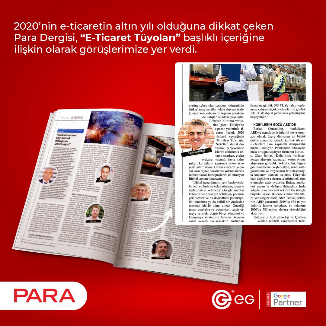 egbilisim's tweet photo. 2020’nin e-ticaretin altın yılı olduğuna dikkat çeken @ParaDergisi, “E-Ticaret Tüyoları” başlıklı içeriğine ilişkin olarak görüşlerimize yer verdi.

#paradergisi #eticaret #dijitaldönüşüm #egbilisim https://t.co/ISI75mBHcV