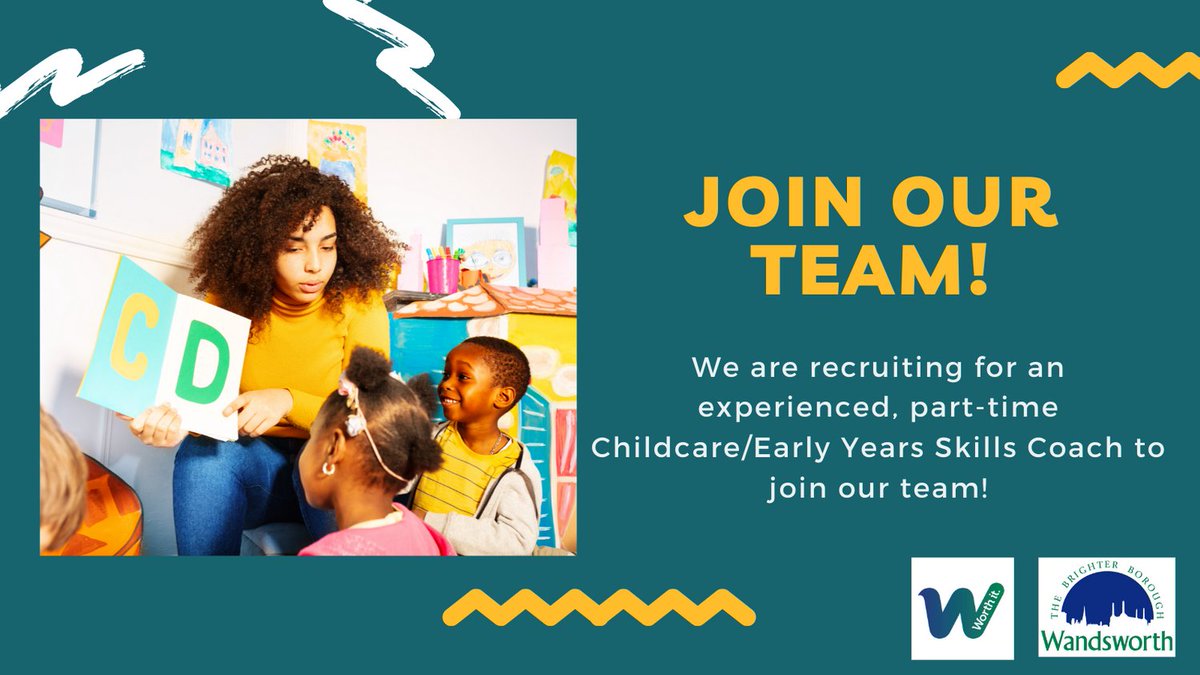 We are looking for a part time, experienced skills coach for our Childcare/Early Years Apprenticeship provision.
If you are interested please email your current CV to edlifelong@richmondandwandsworth.gov.uk 
#wandsworth #apprenticeships #assessor #skillscoach
@wandbc @WorkMatch