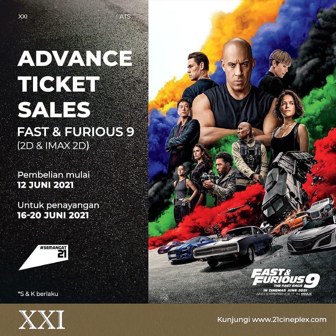 FAST &amp; FURIOUS 9 tayang mulai HARI INI di Cinema XXI Living World Alam Sutera!

Selamat bertemu Dom dan kawan-kawan nih. #BalapanPalingJuara yang gak boleh terlewatkan pokoknya!

instagram.com/p/CQK65z1BfuG/