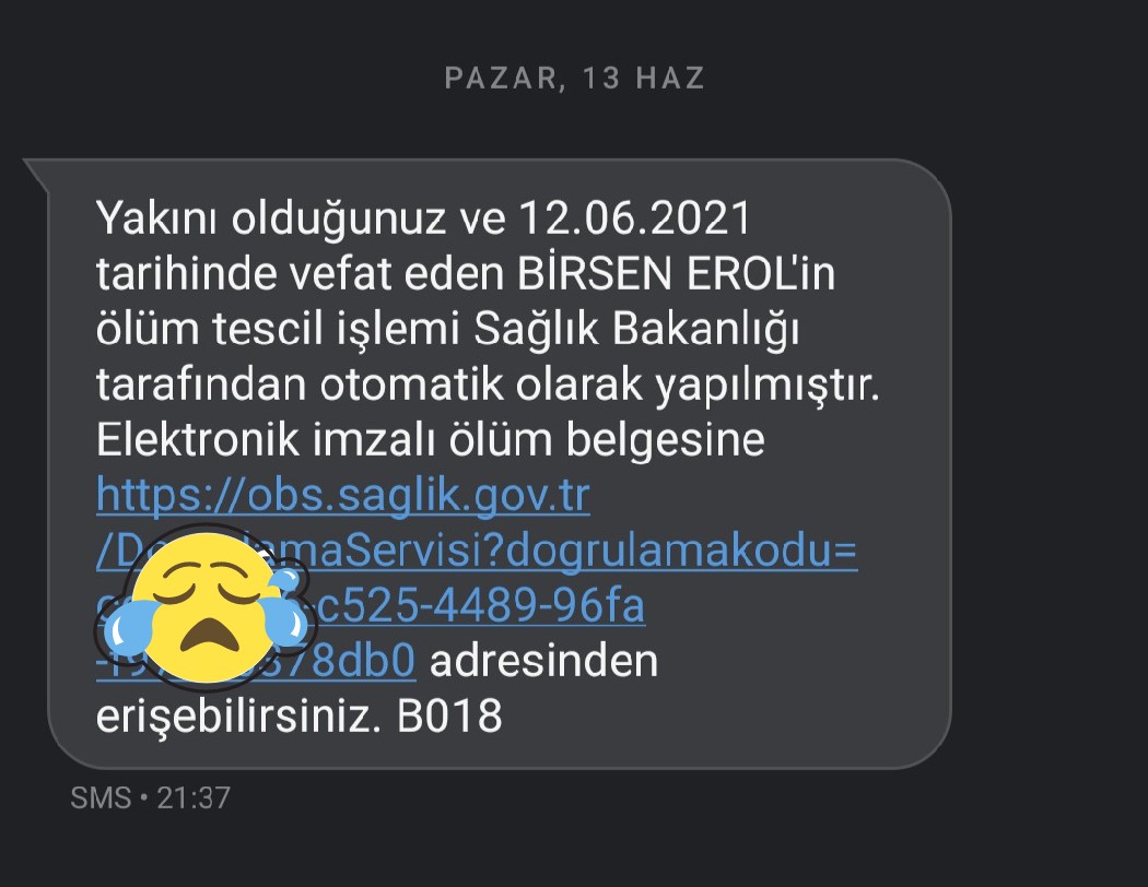 ondererol48's tweet photo. Hiç kimsenin böyle bir SMS almaması dileklerimle... yinede güzel hizmet. https://t.co/h8GTSMfEpU
