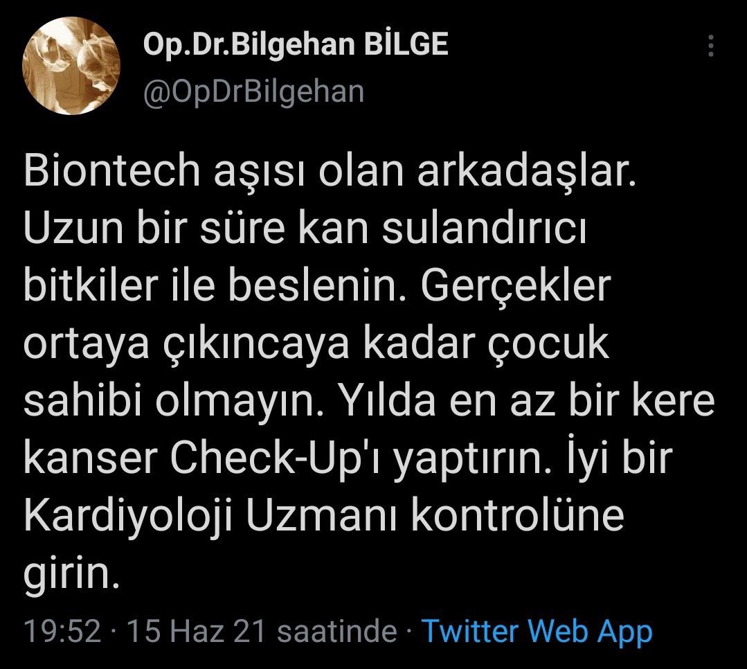 op dr bilgehan bilge on twitter mrna asisi sonrasi temiz havada bol egzersiz yapin bol narenciye tuketin en ufak bir gogus agrisi yuz el kol uyusmasinda bile mutlaka hekiminize muracaat edin evli olanlar bir