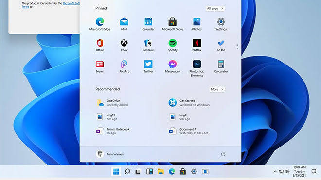 İkonları biraz değiştir, başlat menüsünü az biraz sağa, biraz sola, işte tamam.
Windows 11 karşınızda.