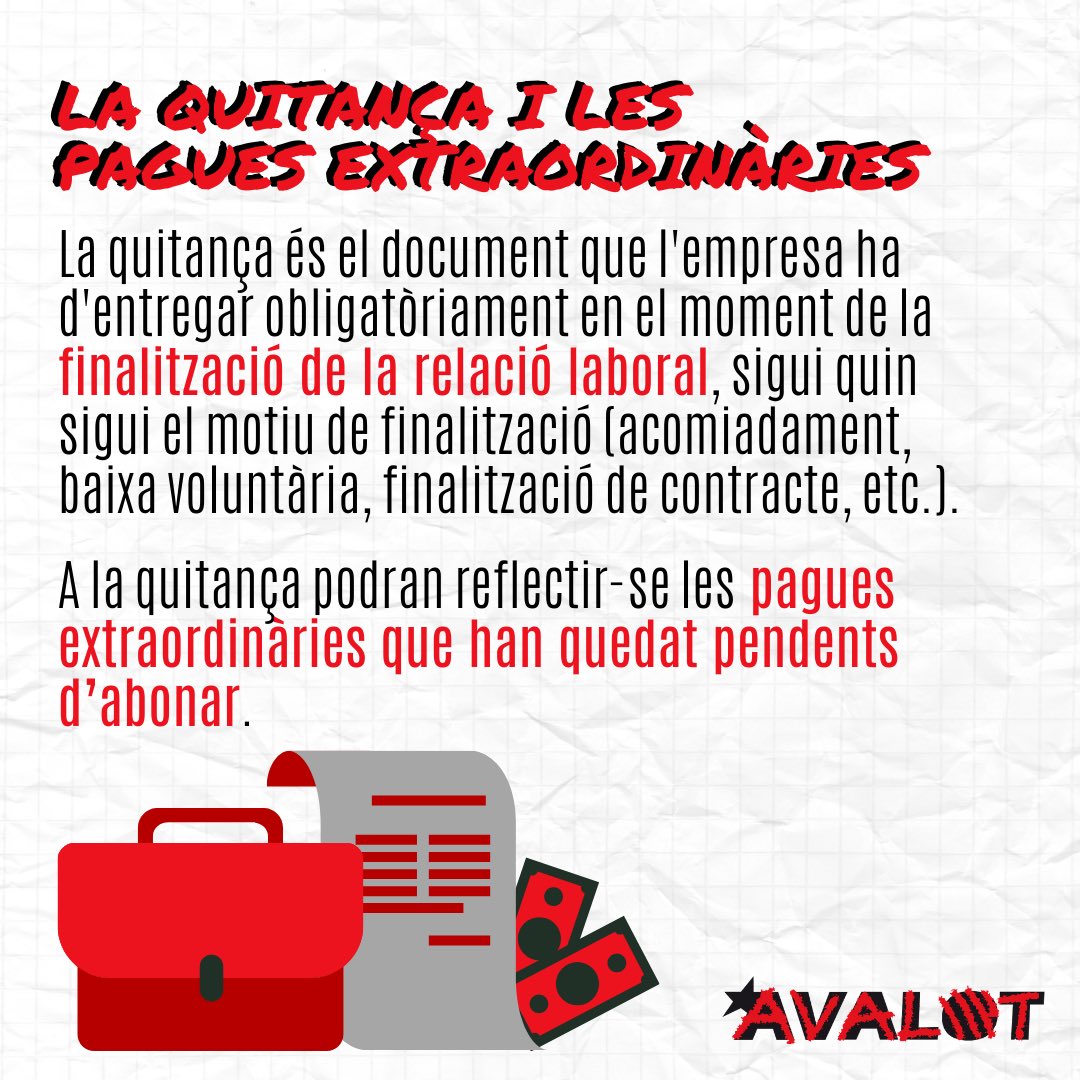 avalotcat's tweet photo. 💸 Les pagues extres són un dret de les treballadores i es poden rebre en moments puntuals 🗓 o de manera prorratejada 💡.
⁉️ Com es prorrategen?
⁉️ Tenen deduccions?
Donem resposta a les preguntes més habituals! 👌🏼
https://t.co/KOyrR3a2x4
#paguesextres #pagaextra https://t.co/rivGqSJsni
