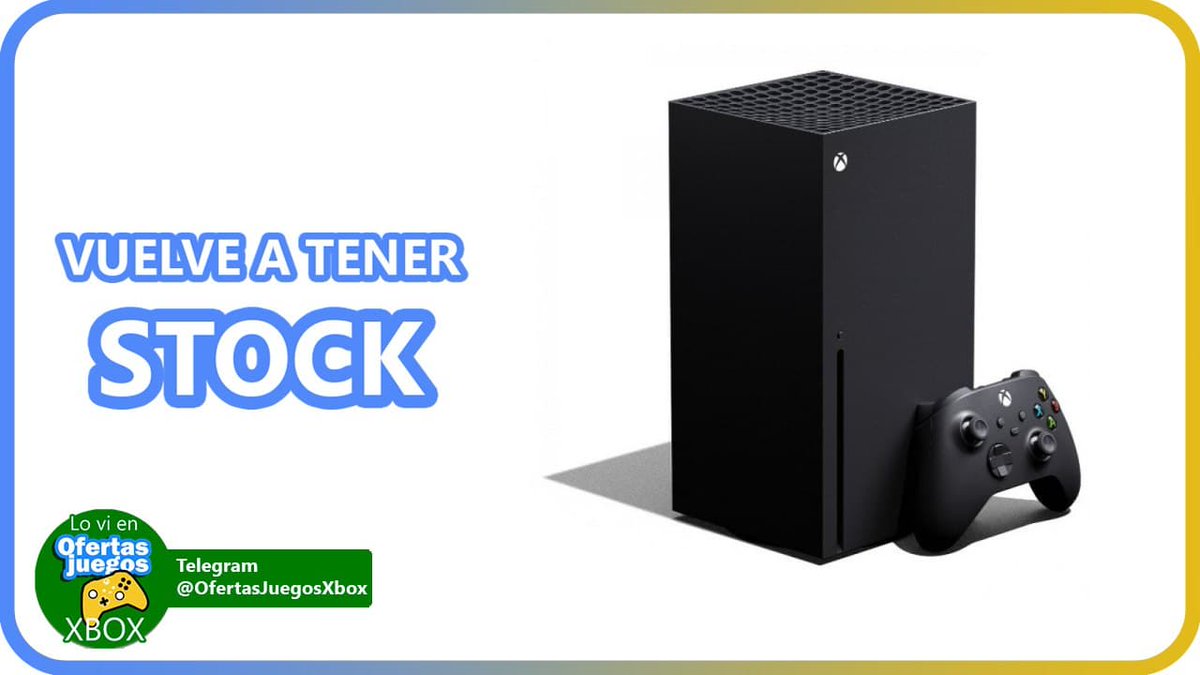 Xbox Series X 
MÁS DE UNA HORA DE STOCK SÓLIDO en Amazon
¡No esperes a que se agote! ¡con esto y Game Pass llegarás a las estrellas y más allá!
amzn.to/32yg2Ia

🎮Entérate antes en t.me/OfertasJuegosX…