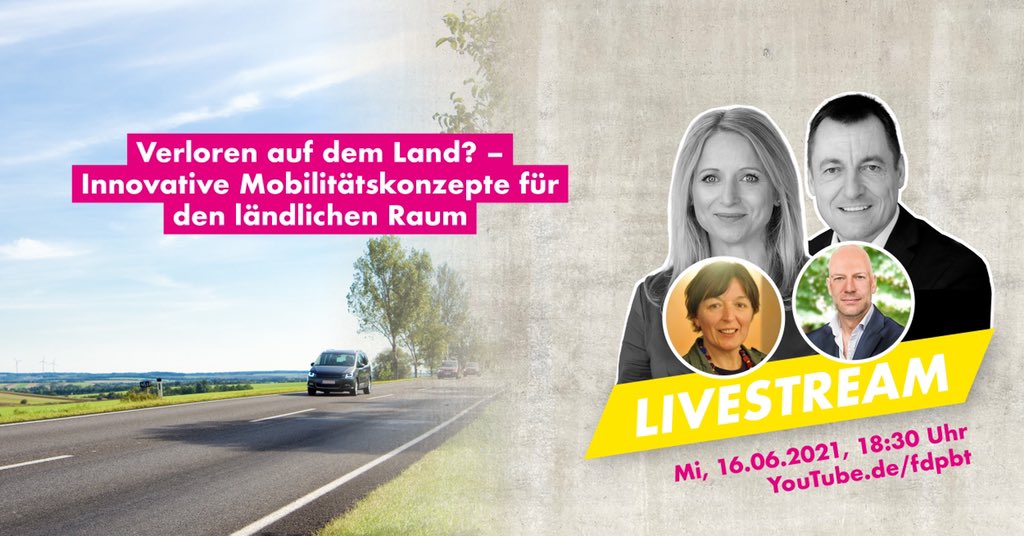 Im ländlichen Raum sind die Wege oft weit. Öffentliche #Verkehrsmittel sind begrenzt, nicht alle sind Pkw- oder Fahrrad-#mobil. Wie können wir durch neue #Technologien eine #Mobilitätswende einleiten? 📲🚙  <a href="/DanielaKluckert/">Daniela Kluckert</a> &amp; <a href="/torstenherbst/">Torsten Herbst</a> sprechen dazu: youtu.be/hknZVwrfrcg