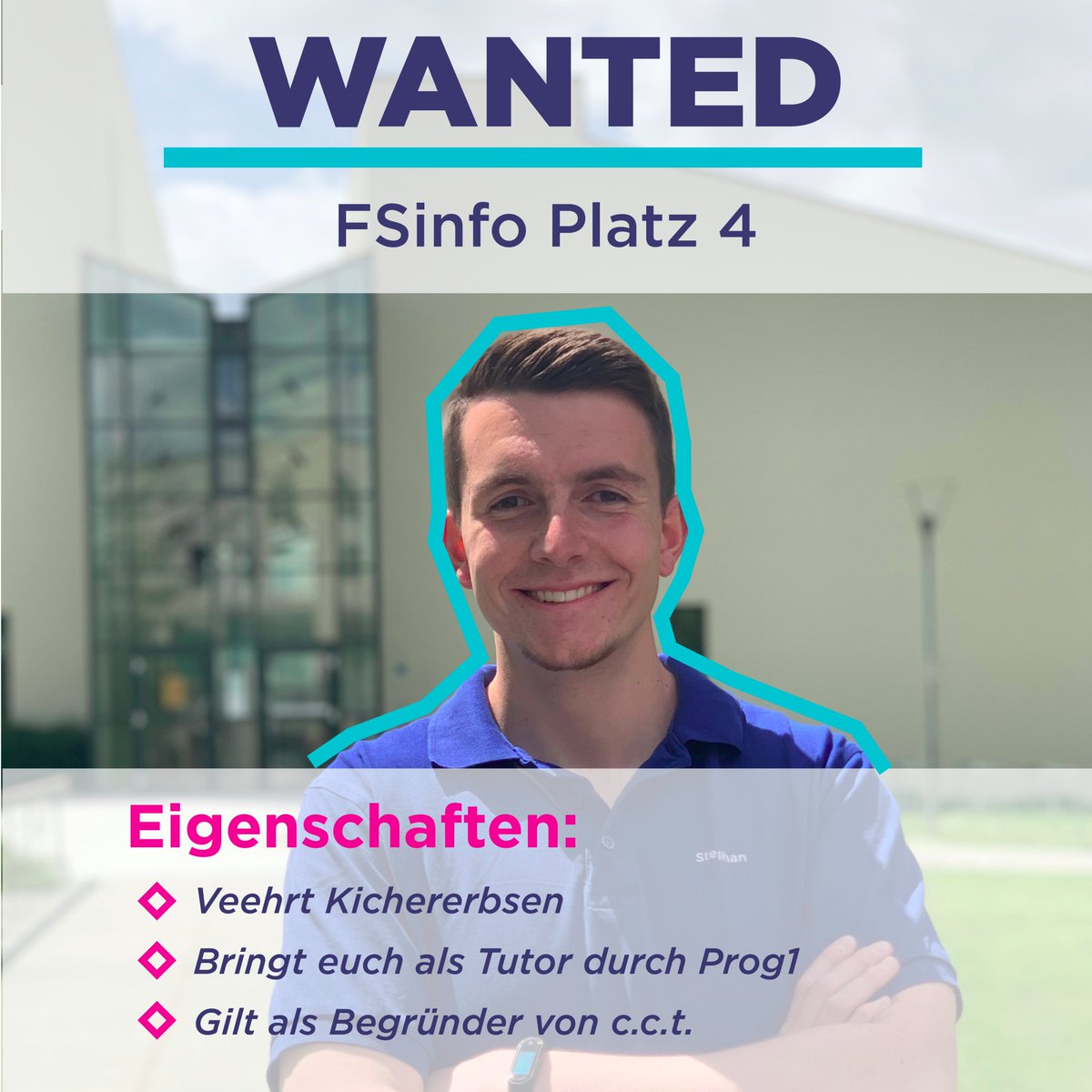 fsinfopassau's tweet photo. Stephan studiert im sechsten Semester Lehramt für Gymnasium mit den Fächern Mathematik und Informatik und ist seit dem Sommersemester 2019 Teil der Fachschaftsvertretung. Er hat sich dabei bereits bei der Organisierung der TmN-Party hervorgetan. https://t.co/I3c0zAlQTO