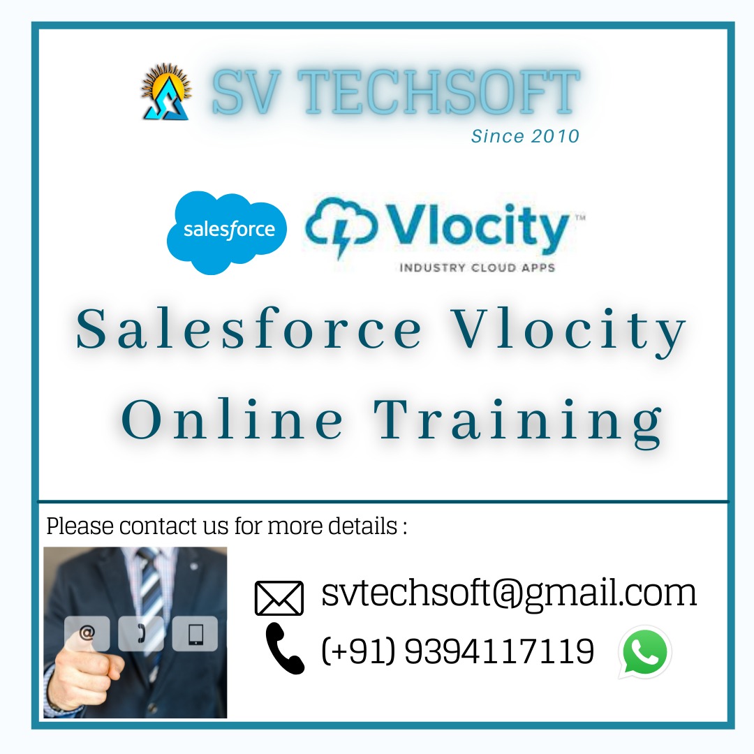 svtechsoft's tweet image. SV Tech Soft provides Salesforce Vlocity Online Training.
E-mail: svtechsoft@gmail.com
Mobile:(+91)9394117119
WhatsApp link:
wa.me/919394117119?t…

#vlocity #salesforcevlocity #salesforcevlocitytraining #salesforcevlocityonline #salesforcevlocityonlinetraining #vlocitytraining
