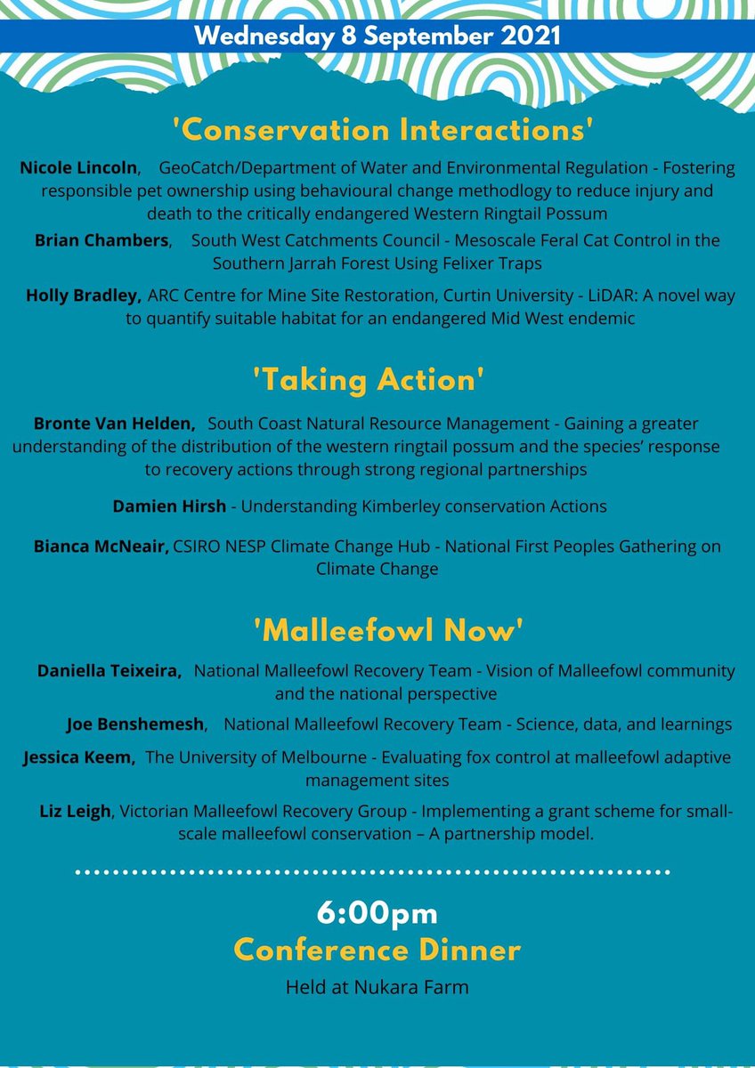 RichardMcLellan's tweet photo. Well that’s cool. Our talk at this year's WA Threatened Species Forum is actually on #ThreatenedSpecies Day — 7 September.
Honoured to be co-presenting with Badimia Elders Ashley Bell & Darryl Fogarty.
Tickets here: https://t.co/hN9sxNR72s
#kudos @NACC_NRM
#TSforumWA 1/2 https://t.co/fzmQdvXniA