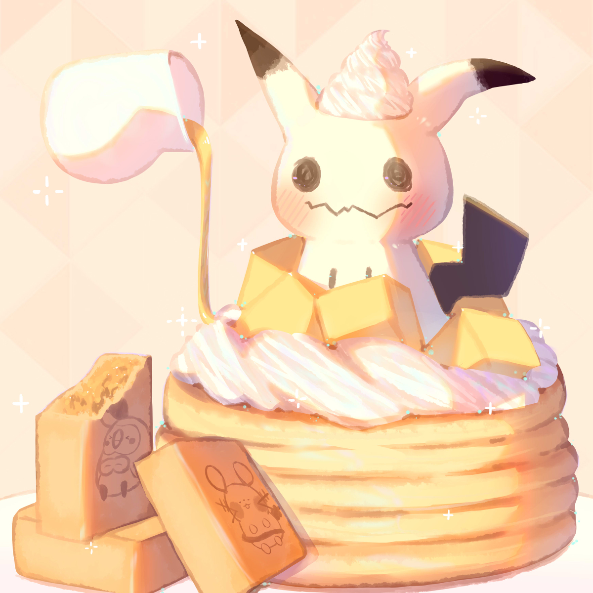 ミミッキュパンケーキ #ミミッキュ #ポケモン #パンケーキ #マンゴ