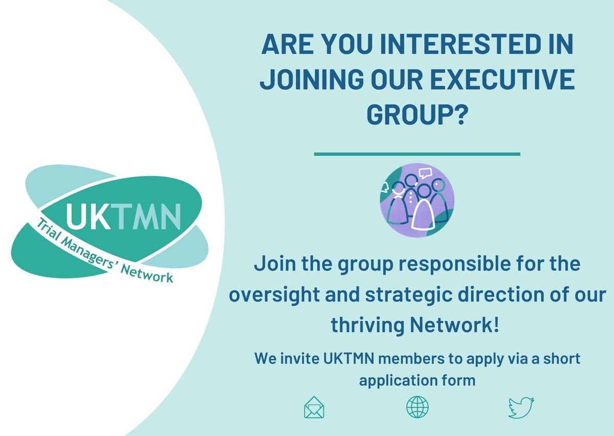 UKTMN's tweet image. Are you interested in joining the #UKTMN Executive Group?
We encourage UKTMN members to apply via a short application form: bit.ly/3d487Ir

More information about the application and selection process can be found on our NEWS page: bit.ly/35qvFTr