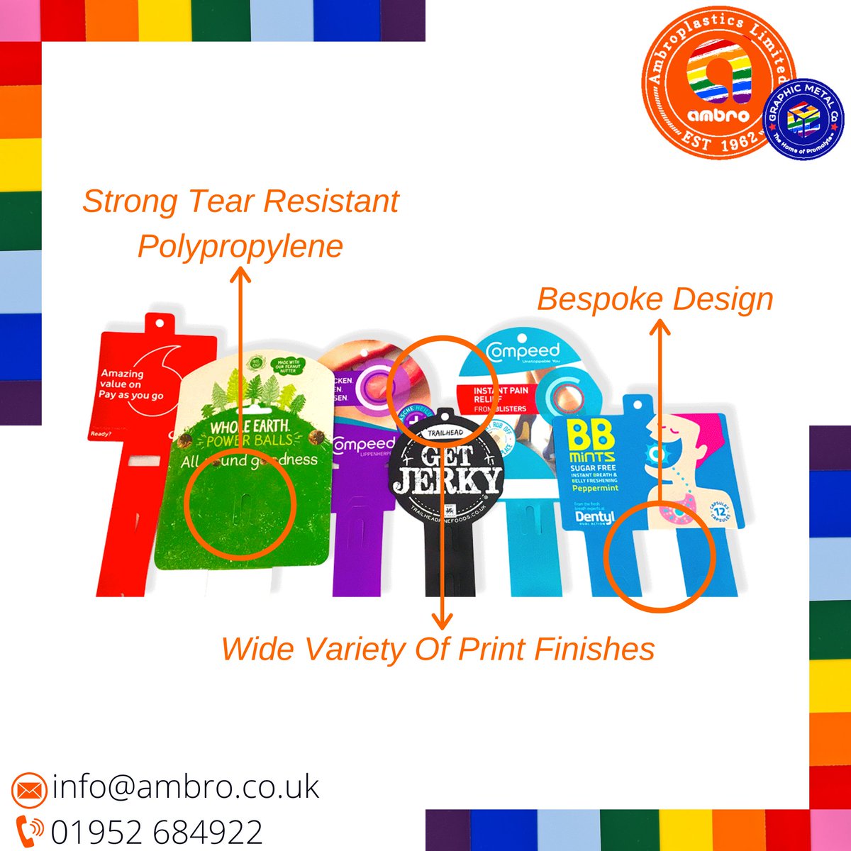 Ambroplastics's tweet photo. Another #humpday, another ⭐ product! Our clips-strips are one of our most simple yet effective designs - the definition of 'bespoke' when they've been shaped and printed to your spec. Find your next clever promotional tool here ➡️https://t.co/9sAKnhq7Dz https://t.co/45TARr0zsI