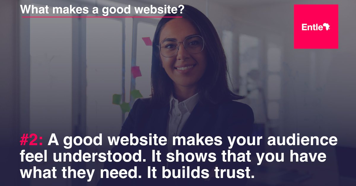 A good website makes your audience feel understood. It shows that you have what they need. It builds trust. #goodwebsites