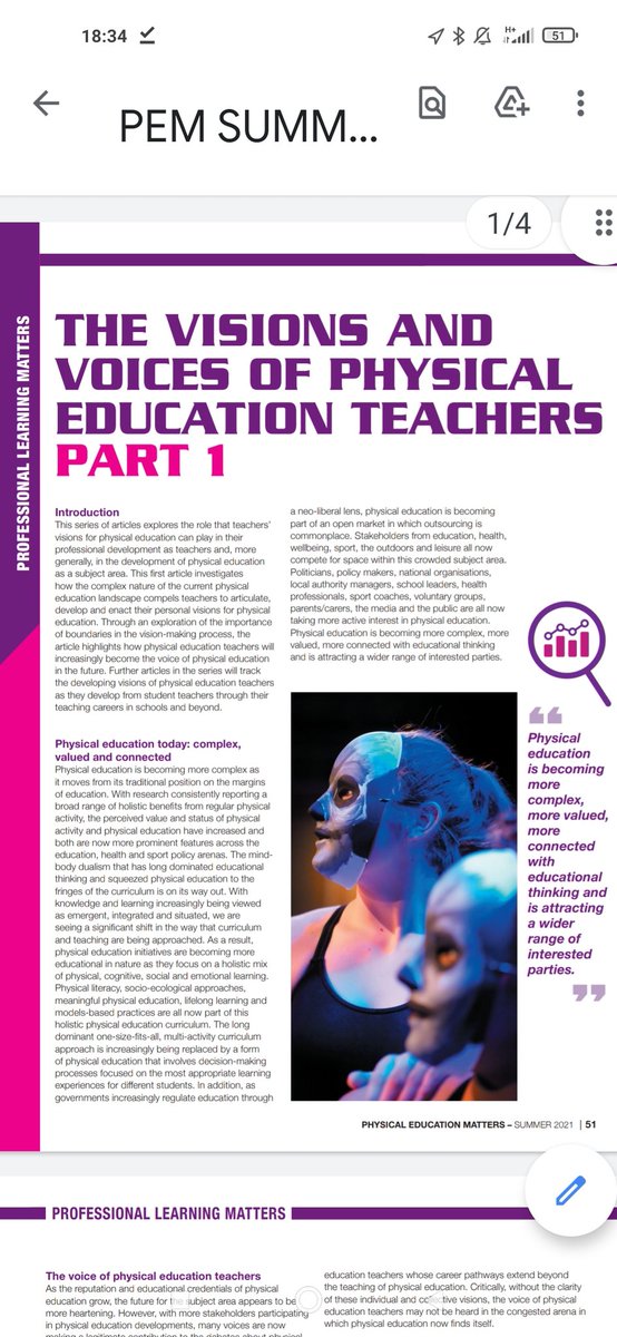 A real team effort to introduce our 'Vision and Voices' series of papers in PE Matters. Teacher vision now the key driver for the MA in Physical Education at the University of Edinburgh.  Thanks to @carolhawman for all her support.