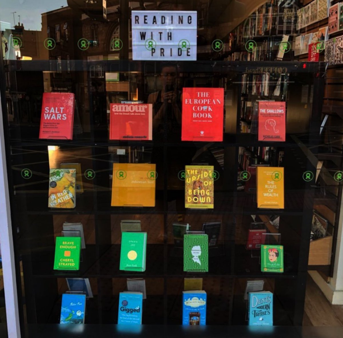 HampsteadBooks's tweet photo. Our #rainbowwindow ๐ for #pridemonth turned out to be one of the most beautiful and fun to make - but one of the hardest to take a picture of ๐ https://t.co/uD1A32FMGH
