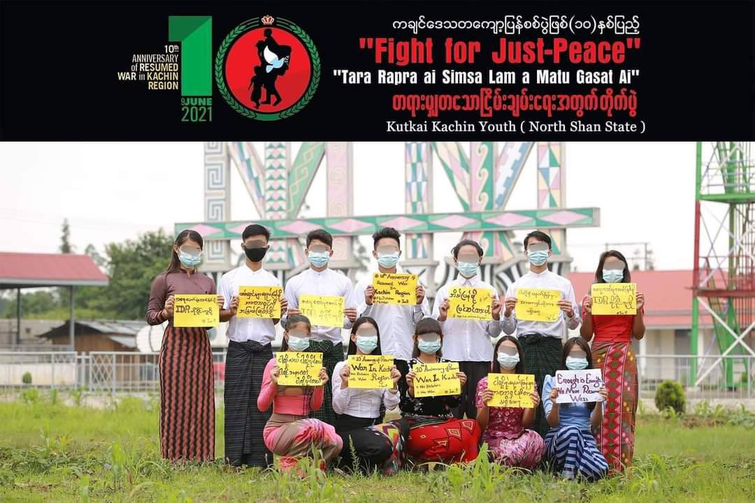 Yoths of Kutkai staged an anti-dictatorship protest. USELESS ASEAN #June9Coup #WhatsHappeningInMyanmar