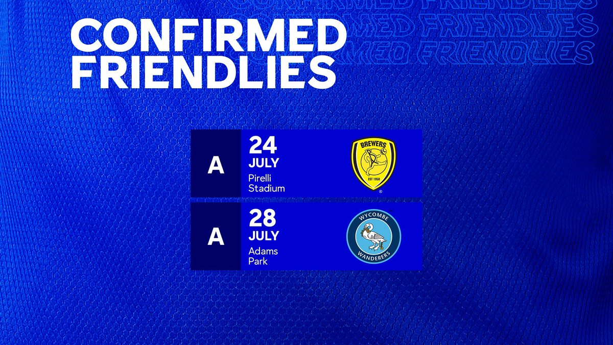 24 Temmuz / 🆚️ Burton Albion F.C.
28 Temmuz / 🆚️ Wycombe Wanderers F.C.