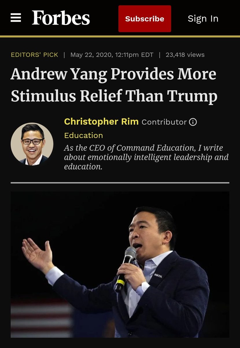 HFRT90's tweet photo. These are what Andrew Yang did during the pandemic as a private citizen:

1.Yang worked w/ his non-profit distributing millions in cash relief across the country including $1million to families in the Bronx &amp;starting a basic income pilot program in Hudson.
https://t.co/SIFbusaJm0 https://t.co/GoNf8NQKh0