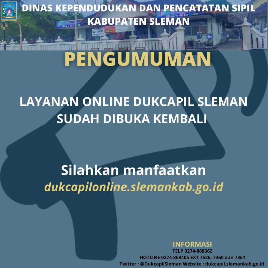 PENGUMUMAN
Layanan online sudah bisa diakses ya, Lur