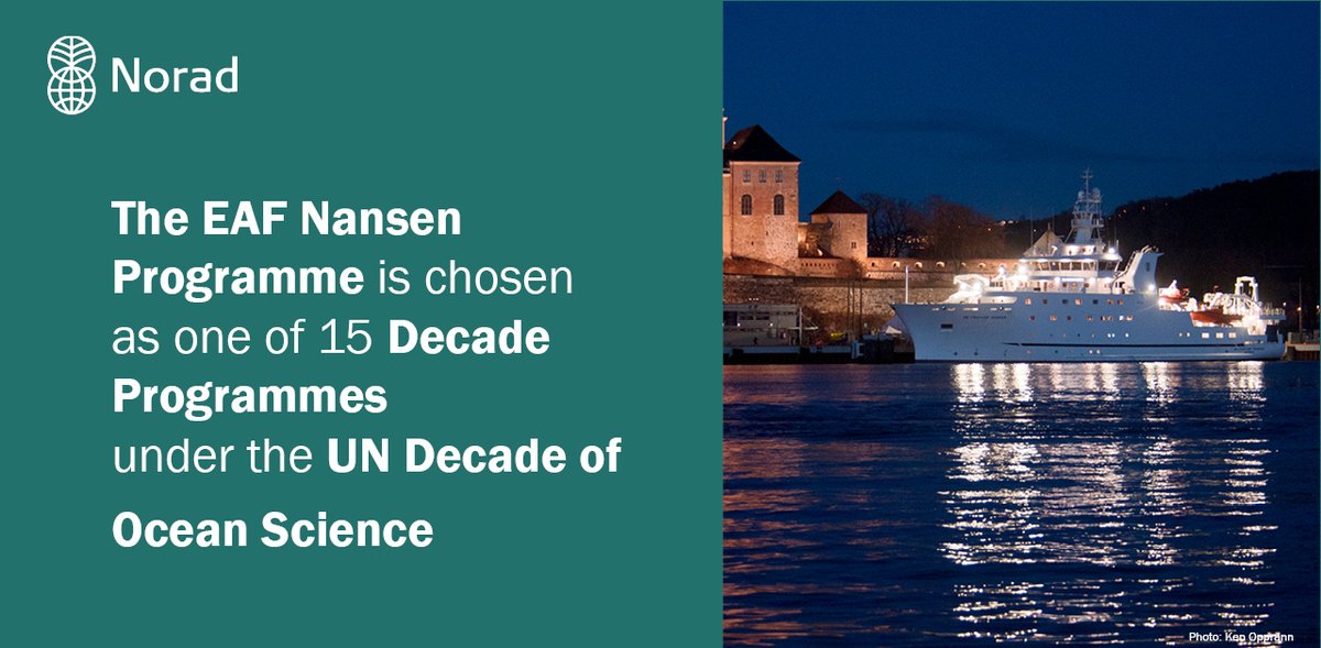 Norway has supported the #EAFNansen Programme for more than 45 years. Its work is highly relevant to the transformative agenda of the #OceanDecade & the #2030agenda. 

We are delighted to learn that the programme is recognized as one of the Decade Programmes. 
#SaveOurOceans 🌊