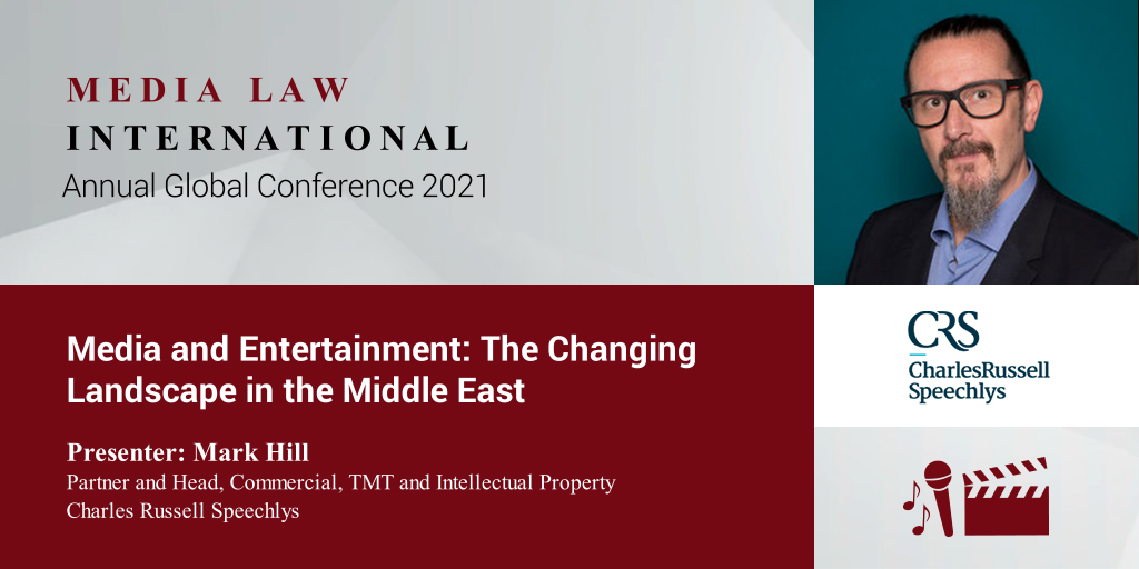 What will be the opportunities — and regulatory challenges — for media and entertainment in the Middle East in the next 3–5 years? Join our Global Annual Conference to hear Partner Mark Hill from @crs_lawyers, Middle East speak on this topic. 🔗 buff.ly/3gB3RCq