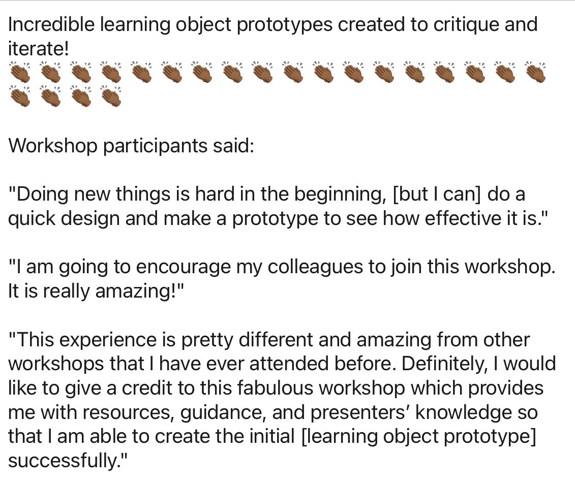 BeverleyBMiles's tweet photo. What a way to wrap up the first @MahidolU cohort of 2021's "Improving #Online #Teaching & #Learning: Practical Workshops for Academics" course with @MQEducation @Macquarie_Uni πππ
#learningobject #learningdesign #learningsequence #learningjourney #rapiddesign #edtech #mqsoe https://t.co/nZE2ekFoii