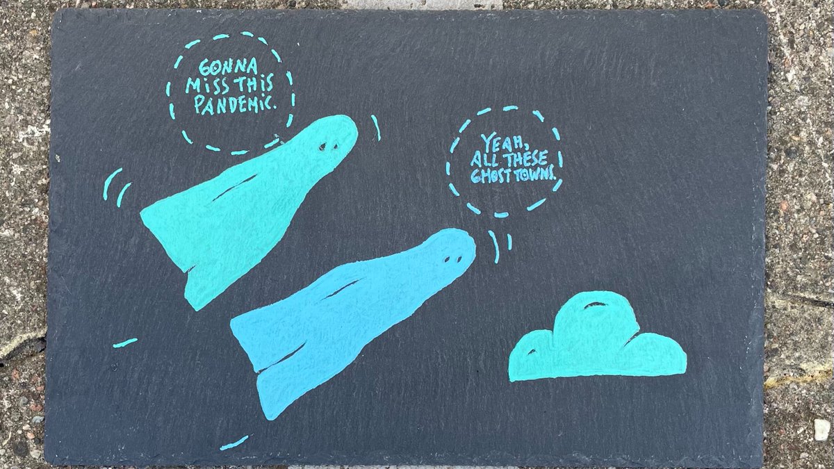poprockart's tweet photo. 🇬🇧Ghost Girls 🇳🇴Det var den pandemien
#popart #popkunst #streetart #gatekunst #tegneserie #comicart #illustrasjon #kunst #posca #poscaart #akryl https://t.co/M1qnOReNtS