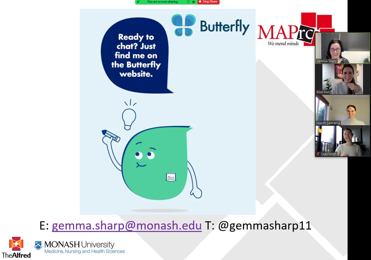 gemmasharp11's tweet photo. Great to present on #BodyImage #Chatbot #KIT to the fab #dietitians @NutritionOncore! Thank you from KIT &amp; I for having us &amp; spreading the good word of #HealthAtEverySize! KIT's available 24/7: https://t.co/8h6JTh17wc @Bfoundation @proxima_io @MonashCCS @Monash_FMNHS  @MonashUni https://t.co/Y5lzTA311m