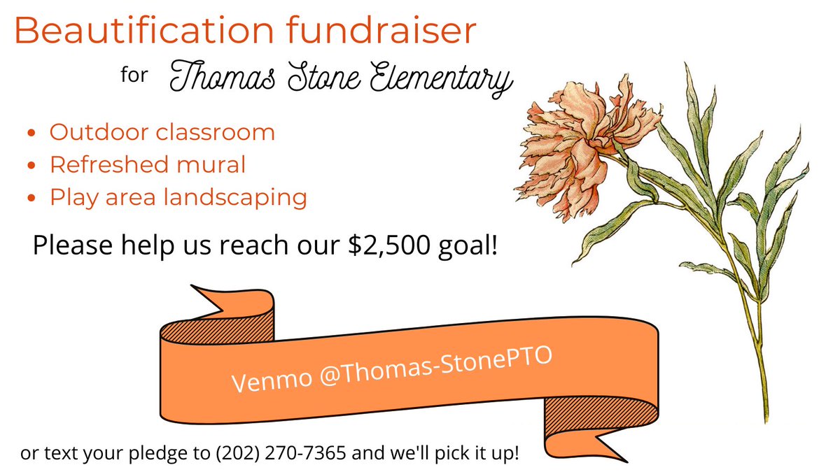 Today is a great day to donate to the beautification fundraiser for Thomas Stone Elementary! Help us make an outdoor classroom and landscape our playground. <a href="/CityofMtRainier/">City of Mount Rainier</a> <a href="/BrentwoodMd/">BrentwoodMDTownHall</a> <a href="/pgcps/">PGCPS</a> @105191953 @sarahcgchris
