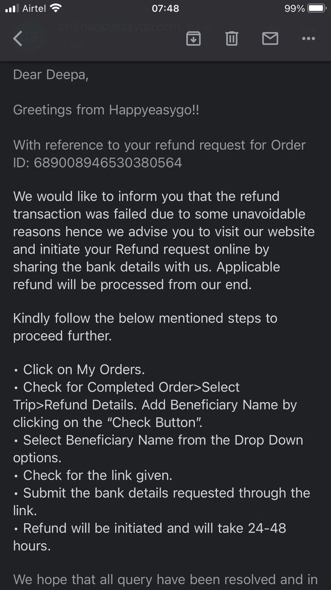 deepamahesh7's tweet photo. Your Cust care keeps sending the same emails? Are you fooling the customer? @happyeasygo https://t.co/BKVtRUqLGJ
