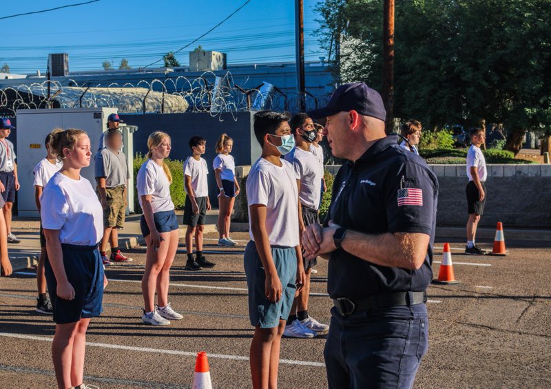 ScottsdaleFire's tweet photo. Teen Academy week is one of character, courage, commitment, integrity and sacrifice. We are so proud to be a part of that journey. #WeCareForYou #TeenAcademy2021 https://t.co/zydPOttOoP