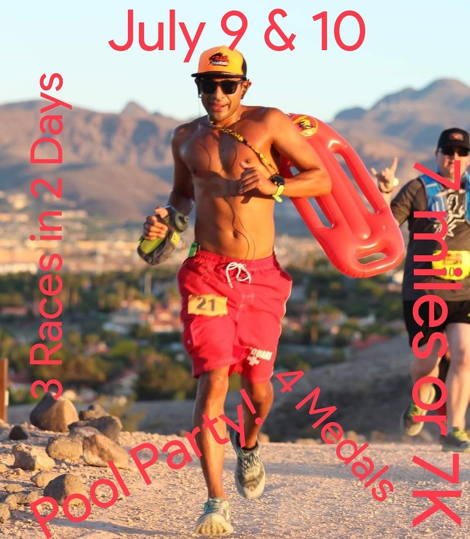 Let's do this!!! 3 Degrees of Hell, Las Vegas, Nevada! #tripledareruns #threedegreesofhell #bootlegcanyon #floydlambpark #whitneymesa #swimparty #runningparty #medalwhore #heatrunning #heatracing #summerrunning #summerracing #runninginvegas #runninginnevada #7k #7miles