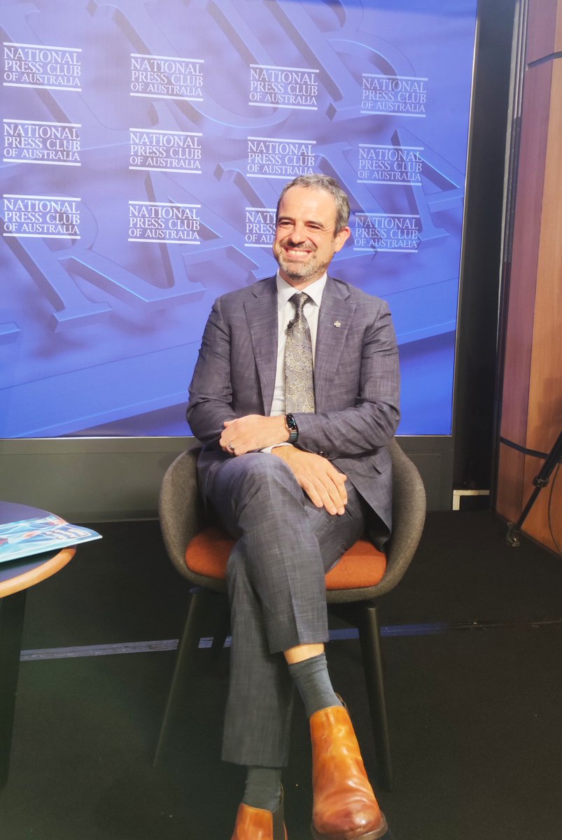 PressClubAust's tweet photo. Dr Omar Khorshid, Federal President of the Australian Medical Association, addressing the #NPC today on the post-pandemic future for Australia's healthcare system. Live now on @abcnews. @ama_media @amapresident https://t.co/Mpsx8jl5oN