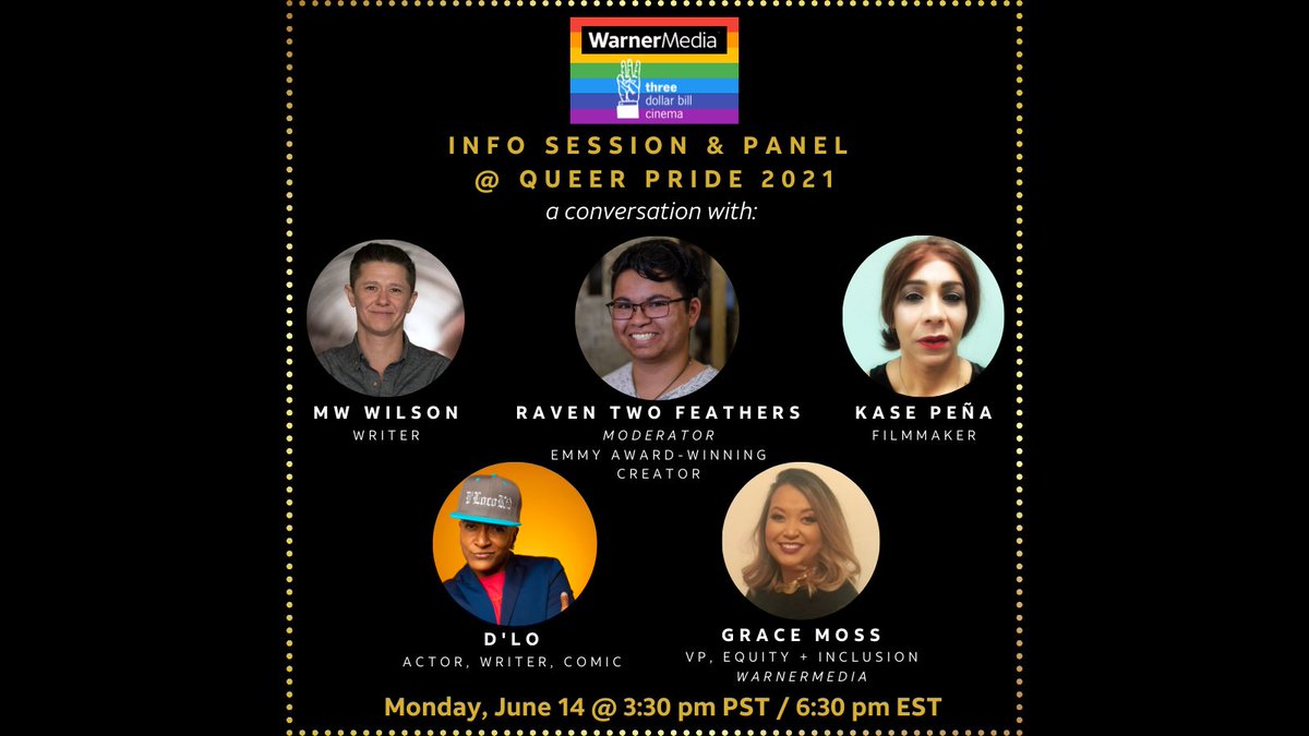 WBDAccess's tweet photo. Join us for an in-depth conversation on breaking into the TV industry through the lens of equity and inclusion as part of @3DollarBillCine’s Queer Pride 2021 programming. RSVP below.
https://t.co/zu6w1hq4z3
#pride #warnermediaaccess #threedollarbillcinema https://t.co/UUA3CQEYyw