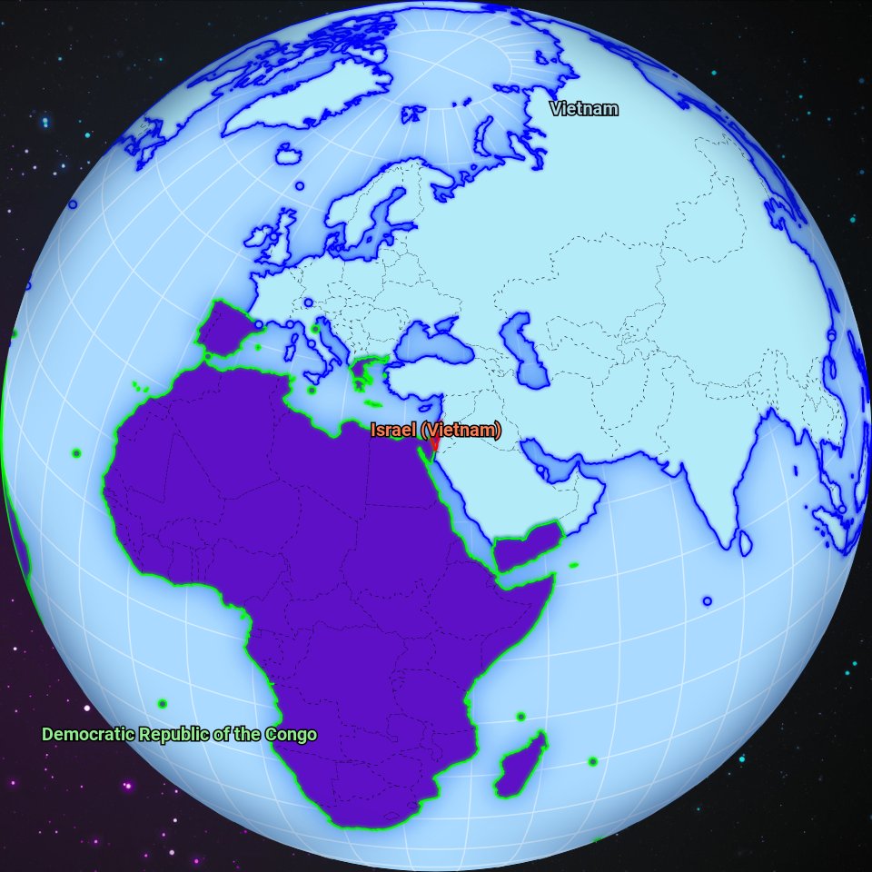 worldwarbot's tweet image. June 2112, Democratic Republic of the Congo conquered Israel territory previously occupied by Vietnam.
Check the full map at worldwarbot.com
#DemocraticRepublicoftheCongo #Vietnam