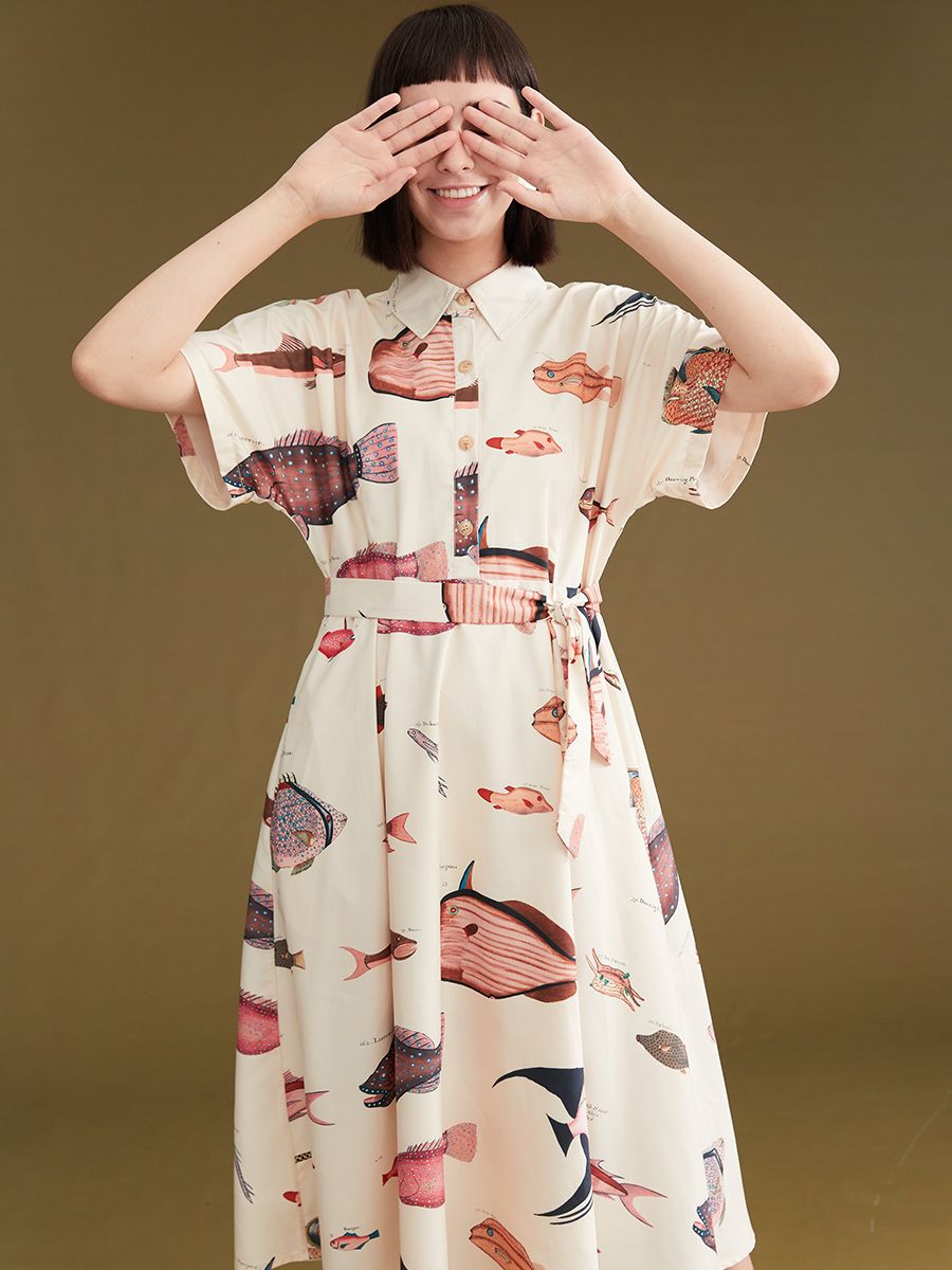 Fish picture book dress お魚図鑑のワンピース - メルカリ