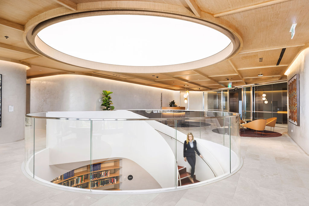 SHAPE_Australia's tweet photo. Check out our @minterellison Canberra fitout @ #ConstitutionPlace. @BatesSmart took advantage of the jaw-dropping panoramic views, featuring a 5m diameter steel helical staircase by @active_metal
https://t.co/1T66vwuB1N
#constructioncanberra #futureofworkplace #canberralocal https://t.co/lBf9cFqgQ5