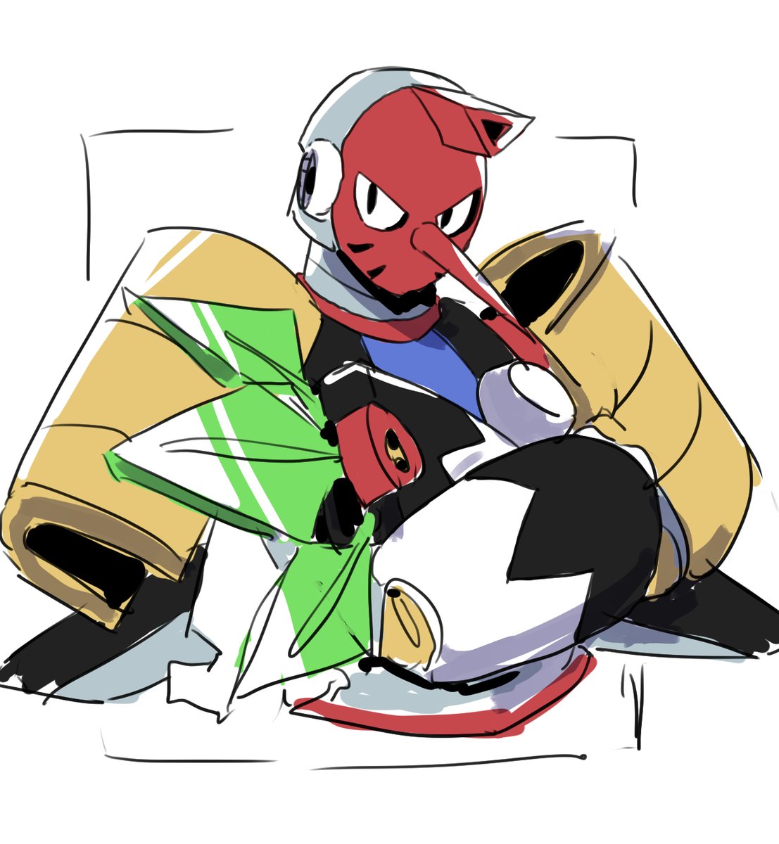 ガザシィ ロックマンの好きなキャラ お題絵 ゲームはやったことないけど漫画で一目惚れした記憶