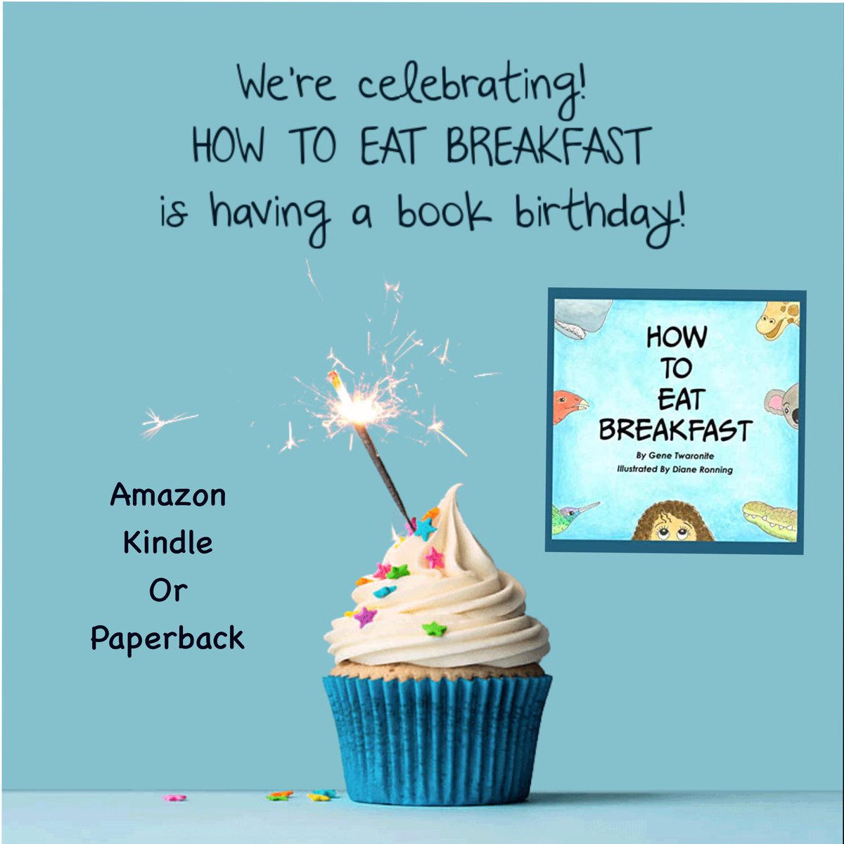 diane_ronning's tweet photo. #picturebook Free on Amazon Kindle unlimited. #celebrate #BookBirthday  of #animals #eating 🥞 #breakfast. https://t.co/ULEU8fvZuf