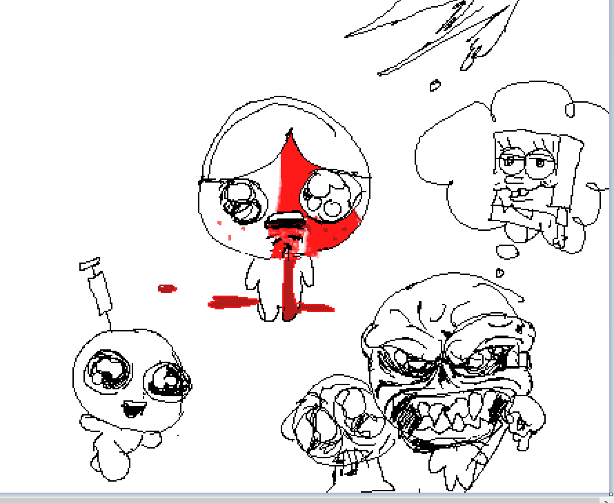 MSpaint binding of Isaac doodles , despite playing hundreds of hours of this game. I never thought to do fanart lawl